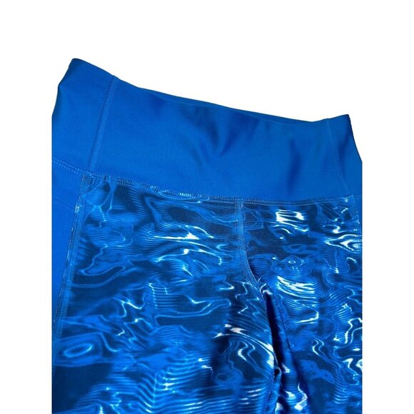 Under Armour HeatGear Compression Leggings Blue Water Pattern Women's Size M - Picture 3 of 6
